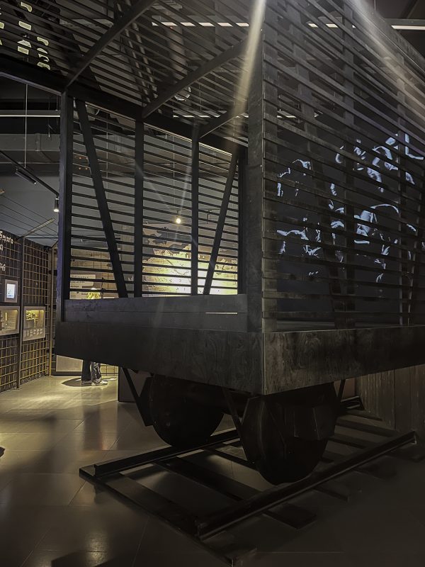 A display in the Museum of the Occupation of Latvia simulates the boxcars used to transport Latvians to Siberia during the 1940s.