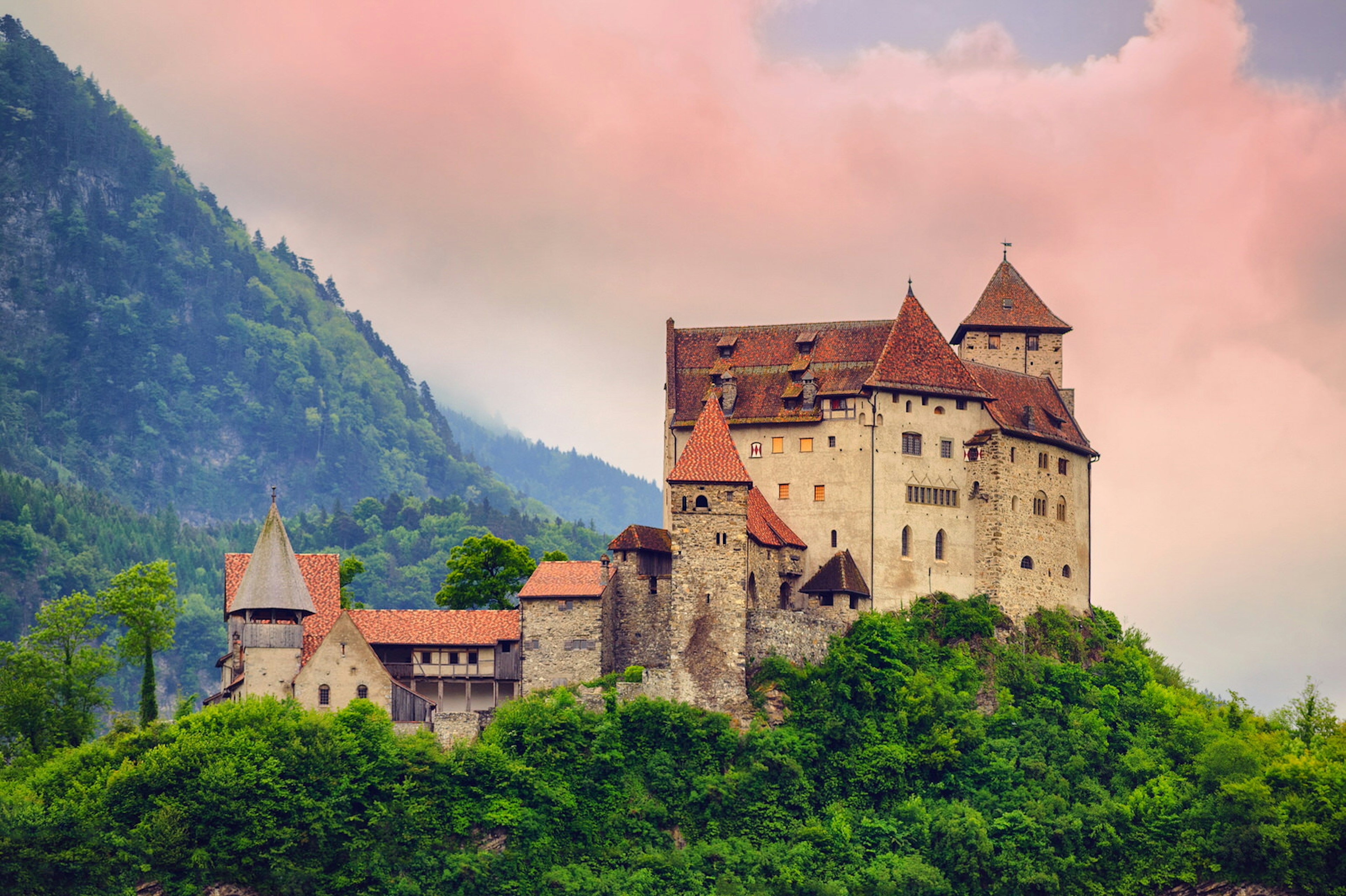 Balzers' Gutenberg Castle lies on the historic Five Castle Tour cycling route