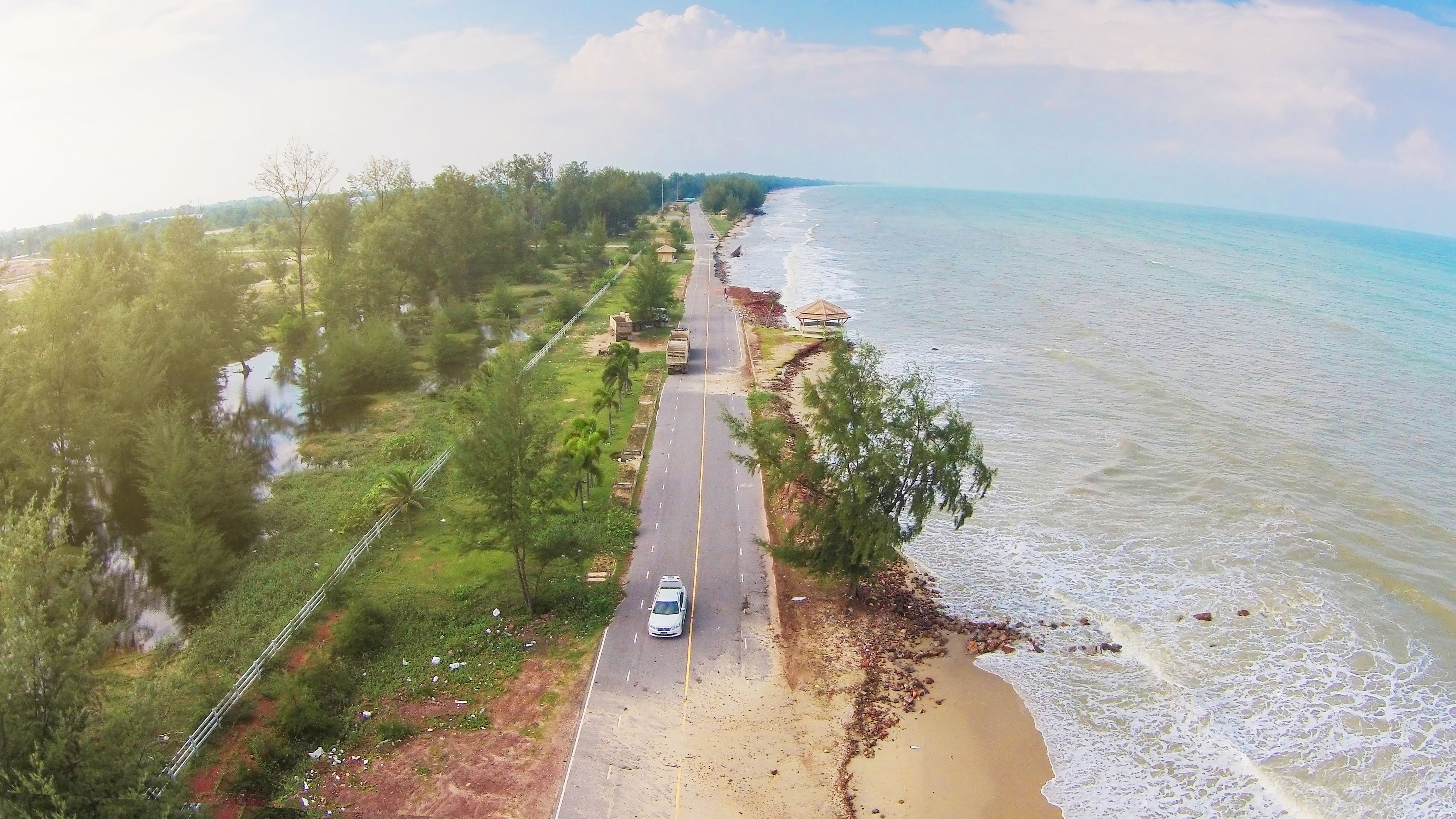 Coastal erosion from rising sea levels