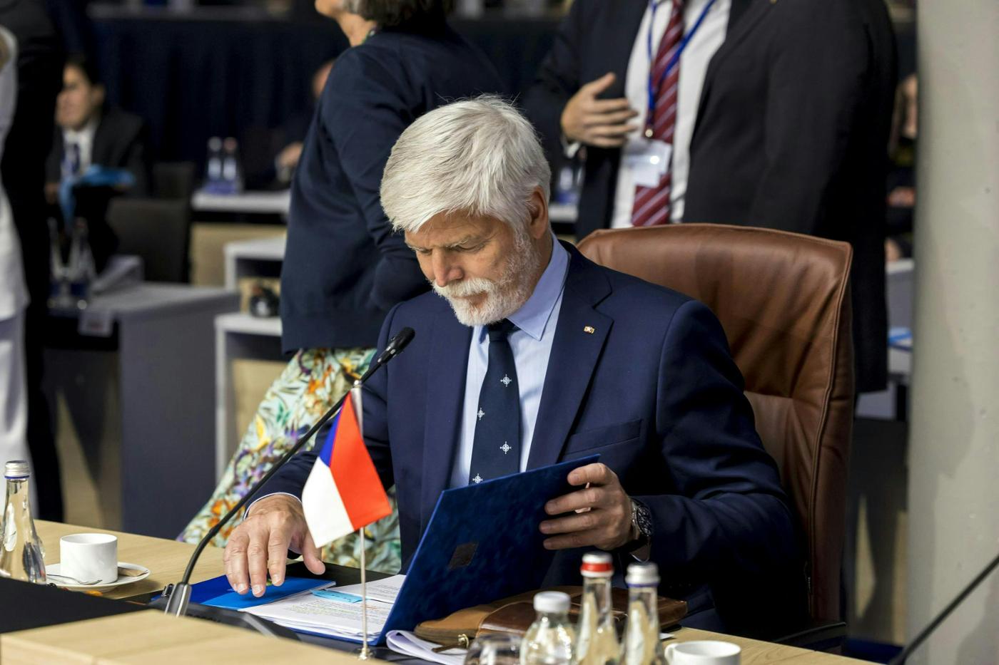 President of the Czech Republic Petr Pavel at the meeting of the North Atlantic Council at the level of Heads of State and Government, with Sweden, at the NATO Summit in Vilnius, Lithuania, 11 July 2023. © NATO
)