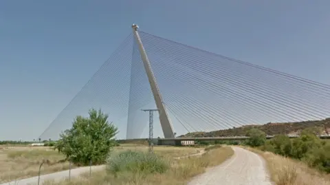 Google Castilla La Mancha bridge near Talavera de la Reina, Spain