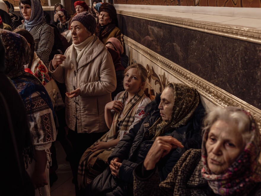 A Christmas morning Mass at St. Theodora of Sihla's Church in Chișinău, Moldova, Dec. 25, 2023. Dozens of priests have left the Russian-backed Orthodox Church to join the Romanian Orthodox Church. While both Dec. 25 and Jan. 7 are public holidays there, many worshippers, especially in the capital, are switching to celebrate Christmas on Dec. 25, which is in line with the calendar followed by the Romanian Orthodox Church.