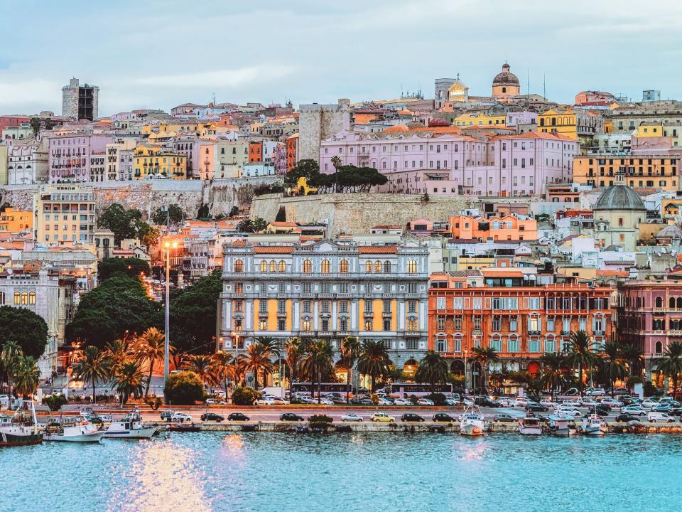 Colorful buildings in Sardinia