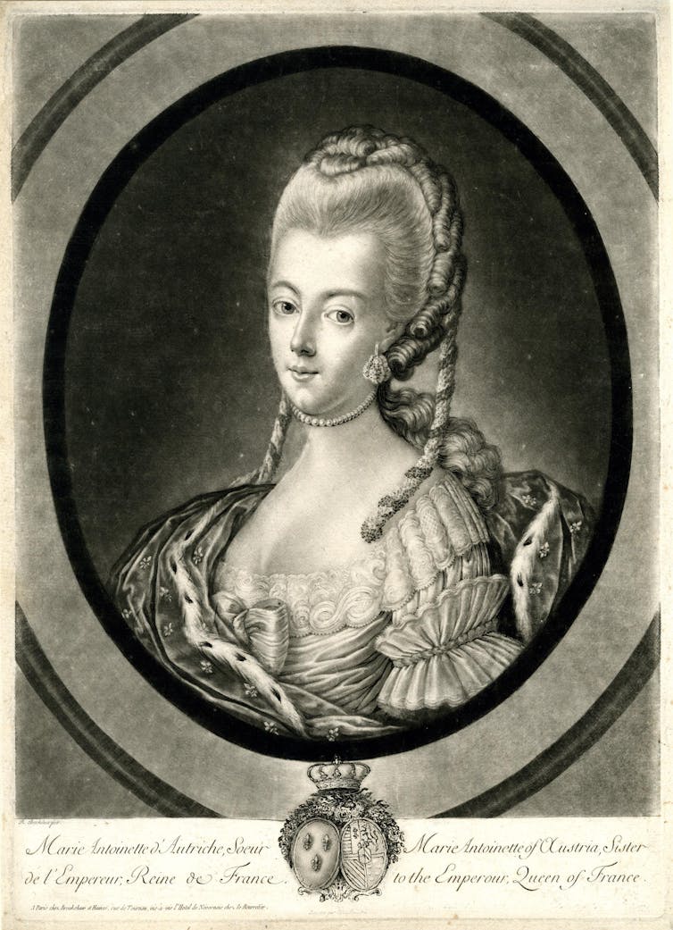 A circa 1774 portrait of Marie Antoinette.