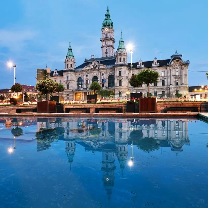 Gyor Town Hall In Hungary, Central Europe