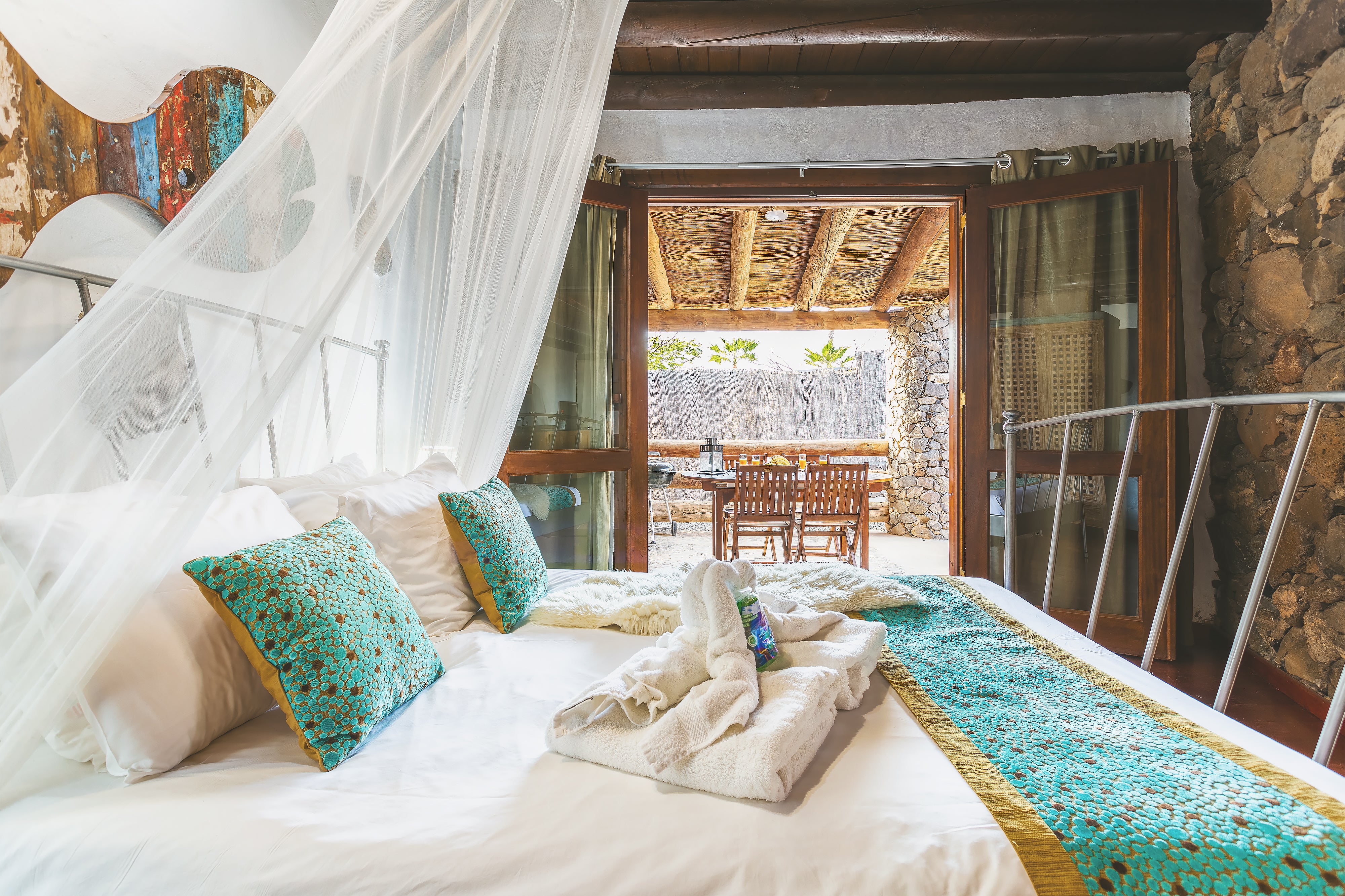 There are stone cottages, lush yurts, and eco-chic villas at Finca de Arrieta