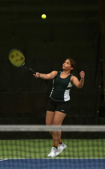 Ana Alejandro Diez serves.