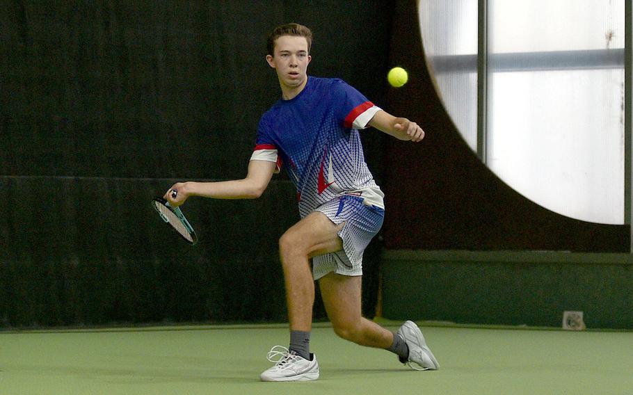 Elliot Radosevich hits the ball.