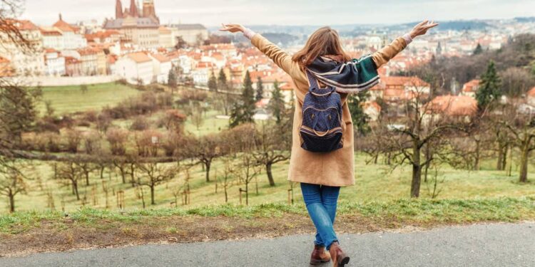 A Young Woman Looking Happy In Europe In Winter