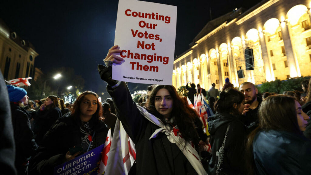 Protests erupt in Georgia after contested vote as Hungary’s Orban visits