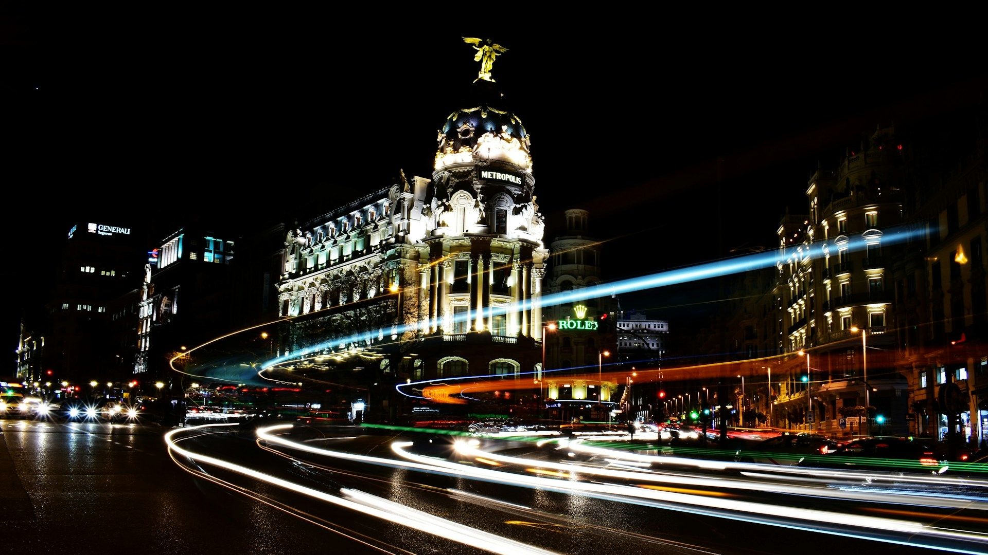 Madrid, Spain at night