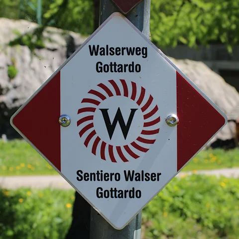 Ian Packham Marked with dedicated signs, the Walserweg Gottardo follows the Walser's historic migration route (Credit: Ian Packham)