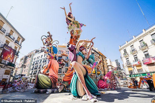 Valencia's Las Fallas festival (above) sees towering works of art mounted in the streets