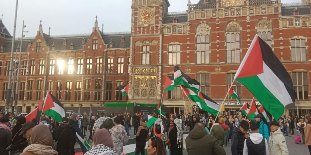 Pro-Palestine supporters at Amsterdam