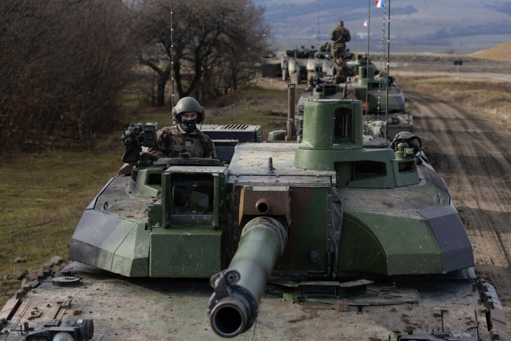 French tanks in Romania during NATO drills