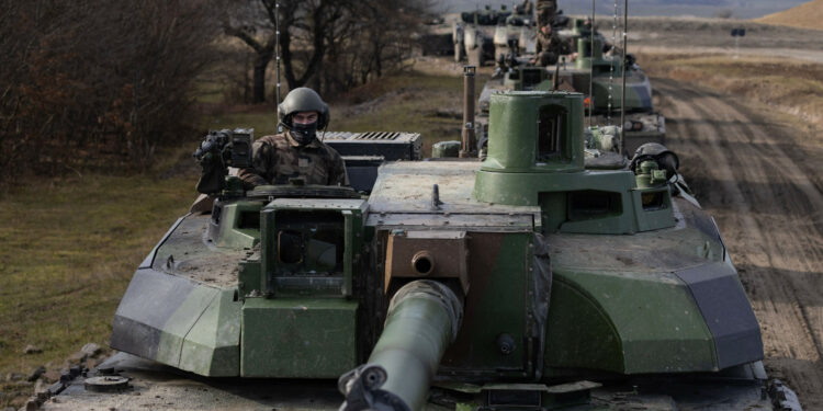 French tanks in Romania during NATO drills