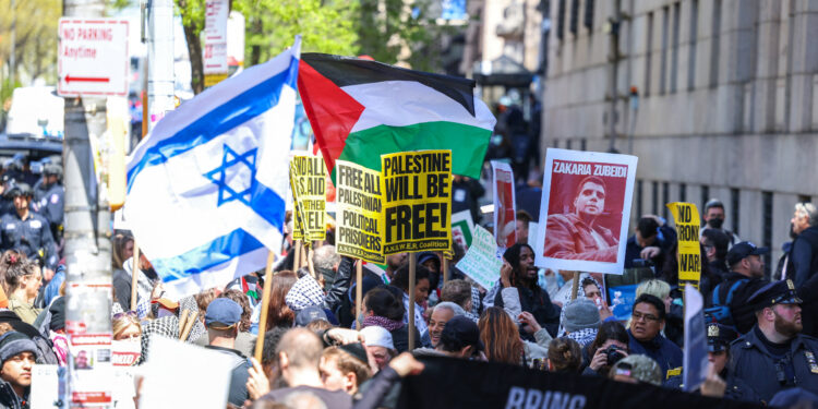 Protesters Clash Near Columbia University