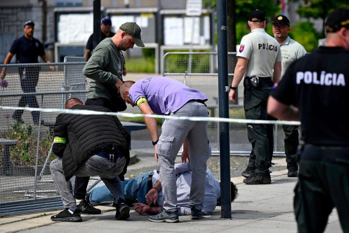 Police arrest a man after Slovak Prime Minister Robert Fico was shot and injured