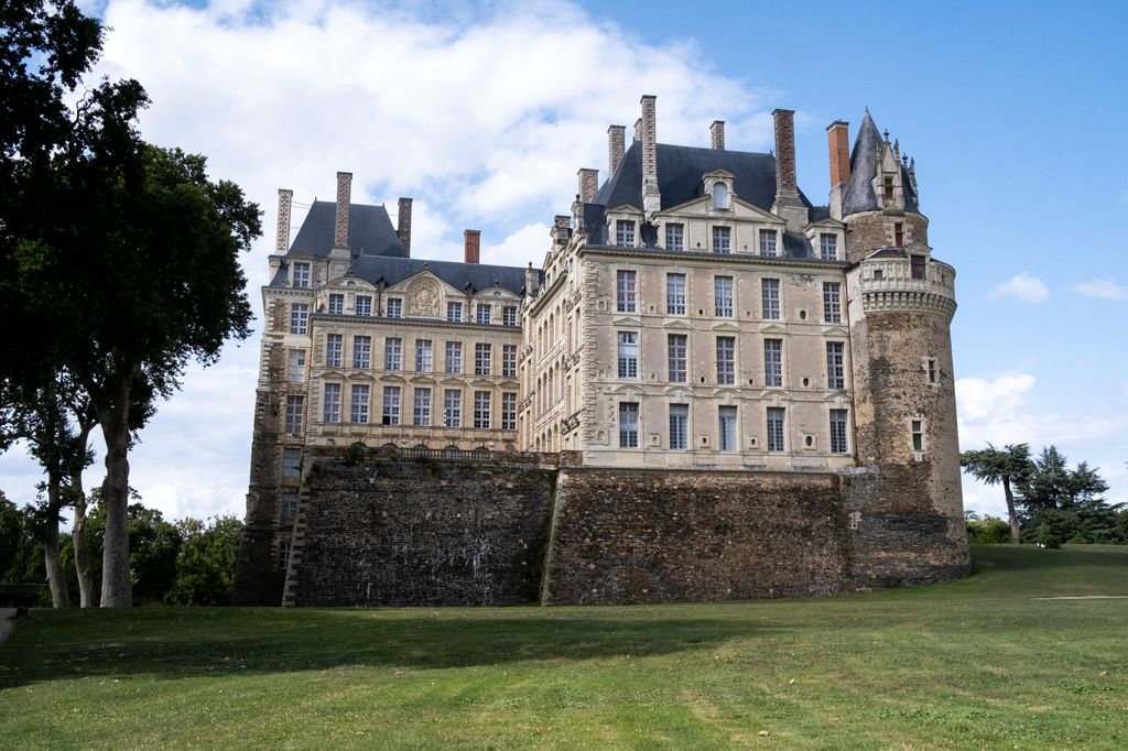 The Chateau de Brissac, residence and estate of the Duke of Brissac, in the commune of Brissac-Quince in Anjou in the department of Maine-et-Loire in France on 16 July 2023.