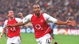 Thierry Henry celebrates his second goal in the 5-1 win