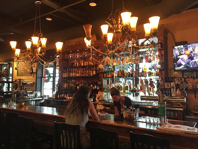 Bottoms up, Michigan! This bar's got more personality than a Wes Anderson film set, with chandeliers that could make even the Phantom of the Opera jealous.