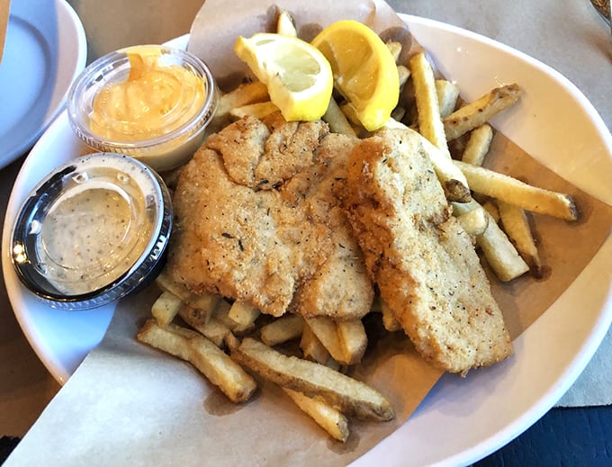 Fish and Chips Fish and chips that could make a Brit homesick! Golden, crispy, and served with a side of nostalgia – it's comfort food with a European twist.