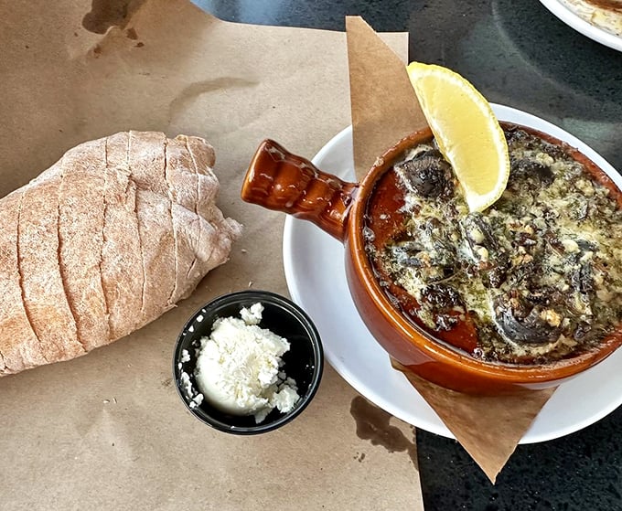 Escargot that's anything but slow on flavor! Served with crusty bread and a side of adventure, it's a dish that dares you to expand your culinary horizons.