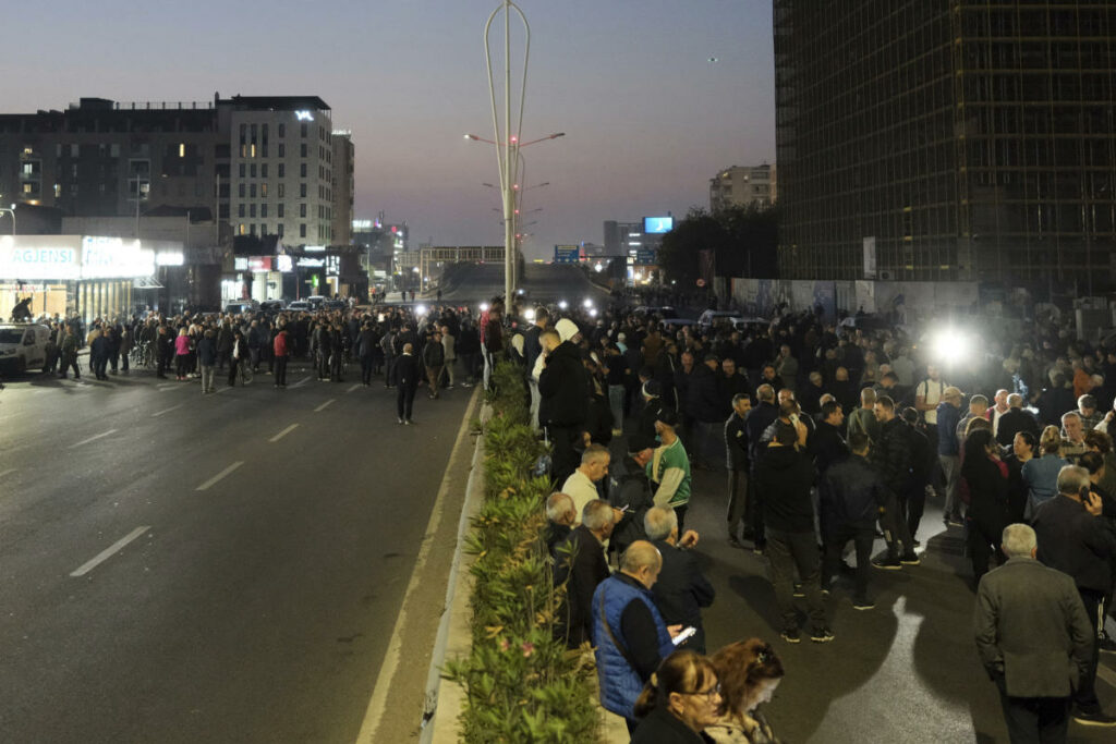 Albania's opposition blocks roads in a protest to demand a caretaker Cabinet