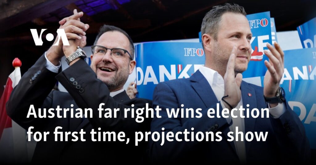 Austrian far right wins election for first time, projections show