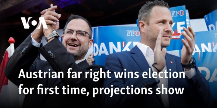 Austrian far right wins election for first time, projections show