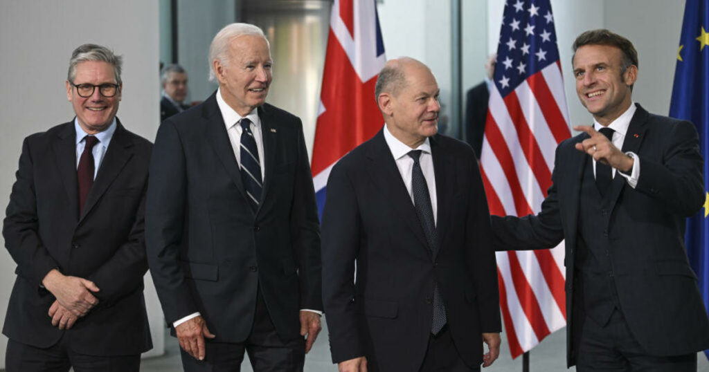 Biden meets with European allies in Berlin, says West must keep aiding Ukraine