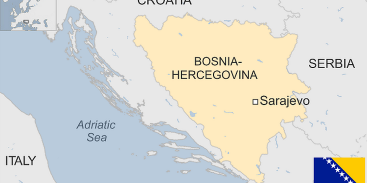 Map of Bosnia-Herzegovina