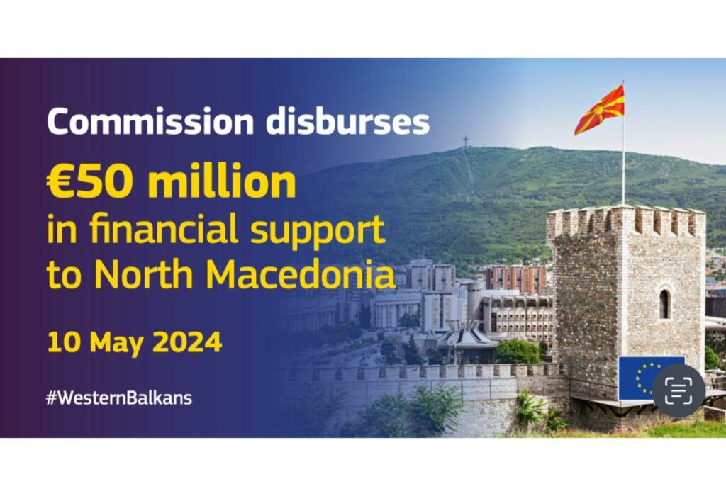 Commission disburses €50 million in financial support to North Macedonia