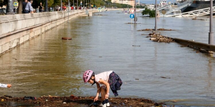 Danube Breaches Banks As Flood Tide Hits Budapest