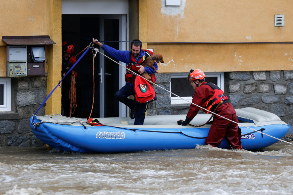 Aftermath of heavy rainfall in Jesenik