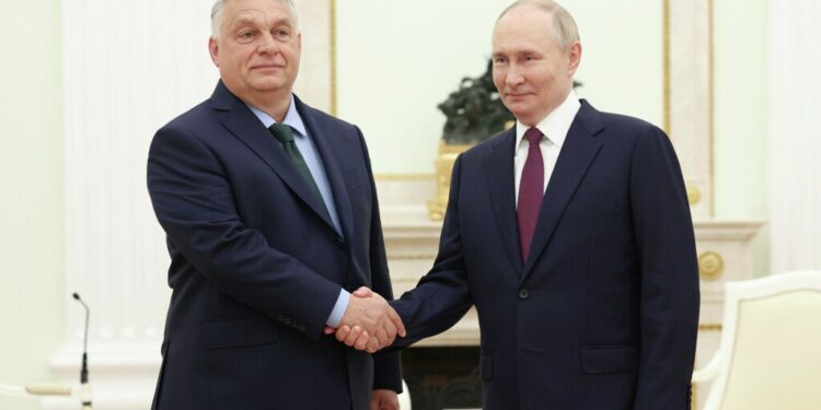 isw hungarian pm orbán appears augmenting russian info ops victor president vladimir putin moscow 5 july 2024 ria novosti orban meets