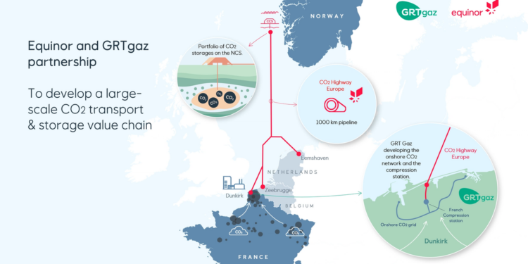 Equinor and GRTgaz sign agreement to develop CO2 transport infrastructure in France