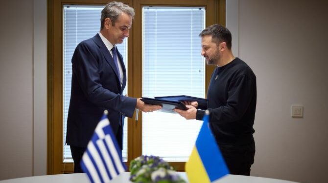 Greece and Ukraine sign bilateral security agreement in Brussels