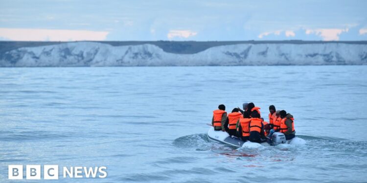 How many people cross the Channel in small boats and how many claim asylum?