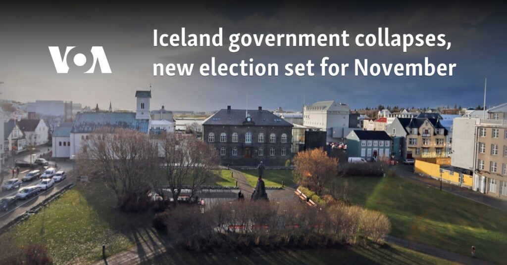 Iceland government collapses, new election set for November