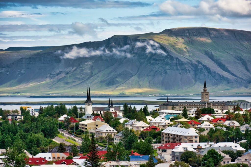 Elevated view across Reykjavik, Capital Region, Iceland