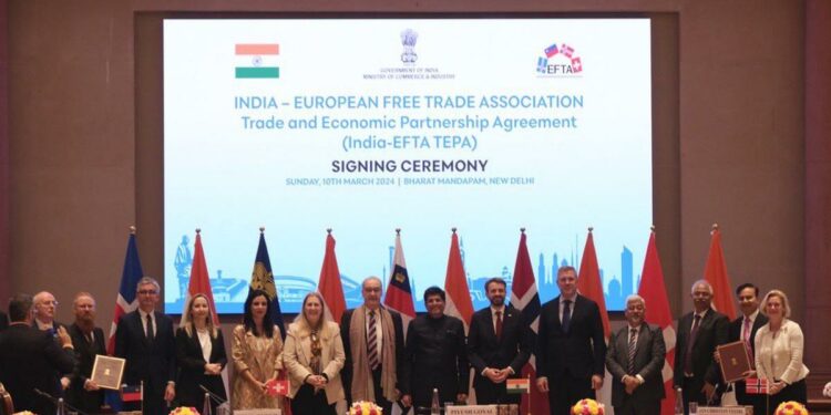 India signs free trade pact with 4 European countries