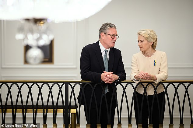 President of the European Commission Ursula von der Leyen speaks with Sir Keir Starmer in New York last month