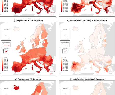 Mortality burden attributed to anthropogenic warming during Europe’s 2022 record-breaking summer