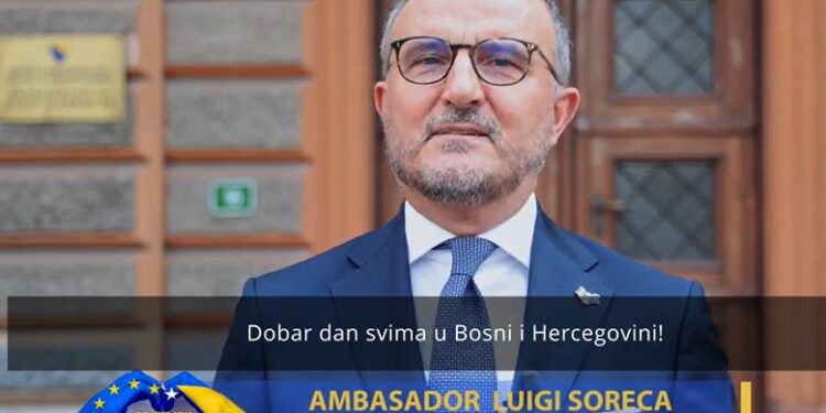 “My ambition is that we will celebrate more milestones together,” says Ambassador Soreca in video message following presentation of credentials at BiH Presidency