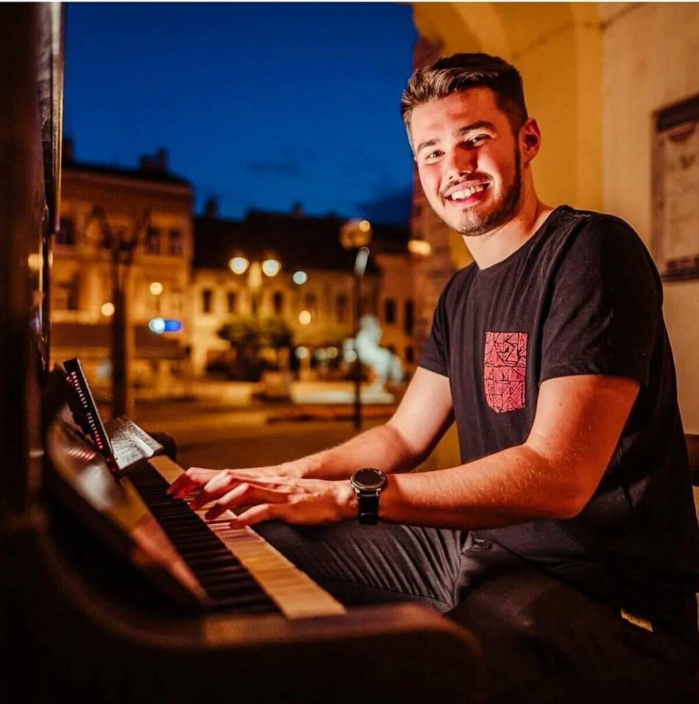 Playing Perinbaba fairy-tale theme on highest placed piano in Slovakia