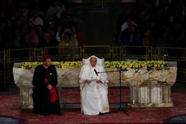 Pope Francis told Belgian bishops on Saturday morning, Sept. 28, 2024, at the National Basilica of the Sacred Heart in Brussels that a “crisis of faith” in the West requires a return to the Gospel. Credit: Daniel Ibáñez/CNA