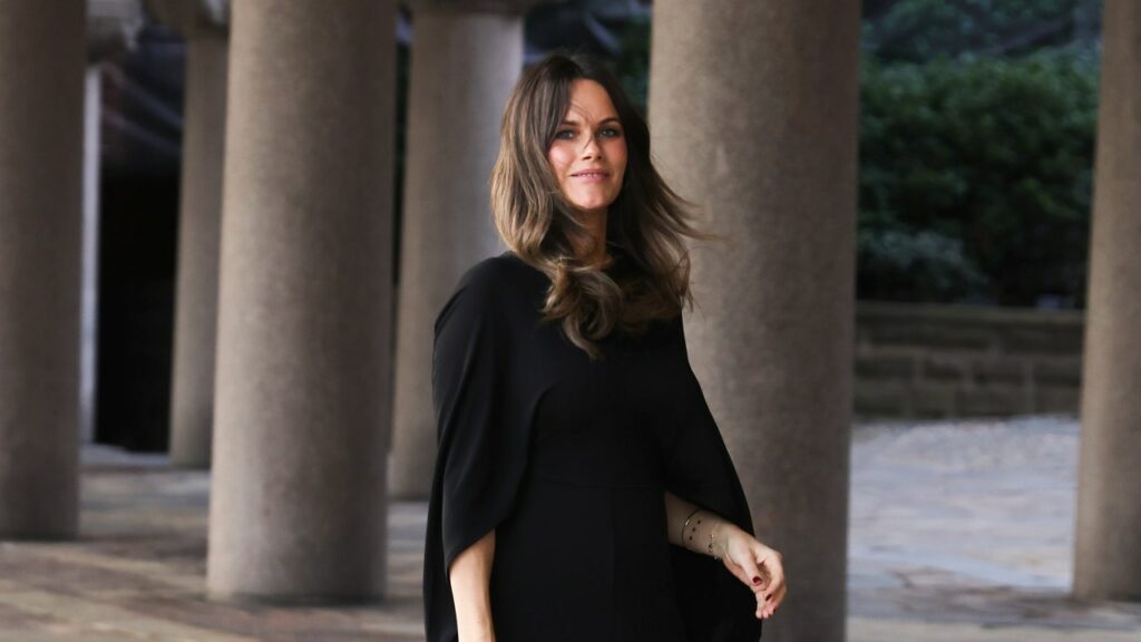 Princess Sofia of Sweden Wore an Elegant Cape Dress That Would Be a Perfect Wedding Guest Look