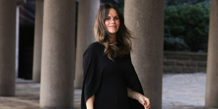 Princess Sofia of Sweden Wore an Elegant Cape Dress That Would Be a Perfect Wedding Guest Look