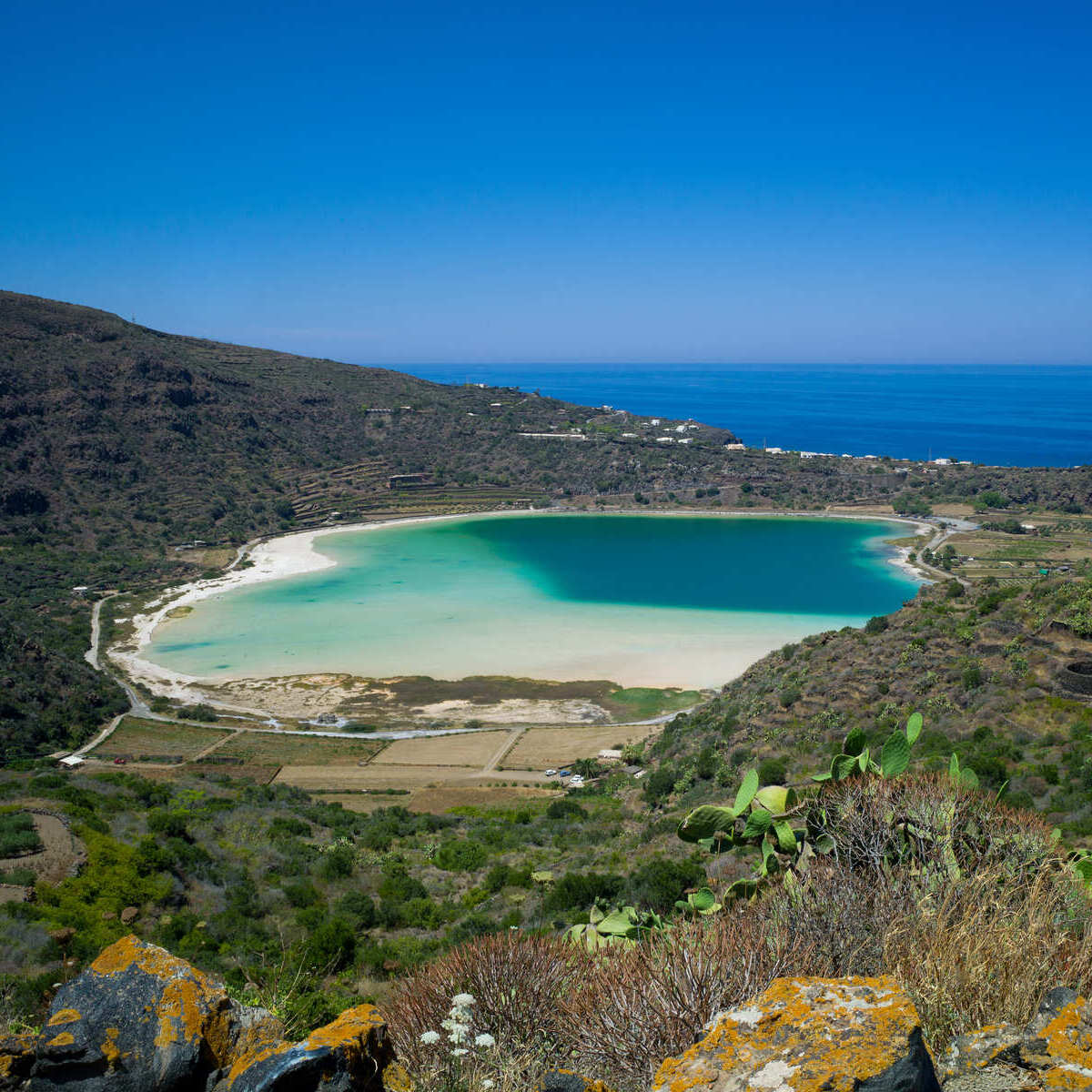 Aerial View Of Lake Of Venus In Pantelleria, Italy